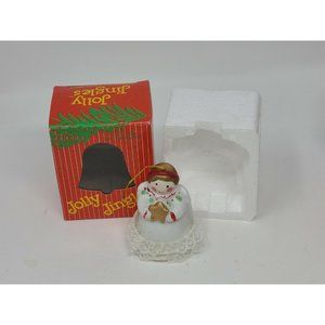 Vintage Jolly Jingles Handpainted Porcelain Bisque Collector Bell Angel Ornament